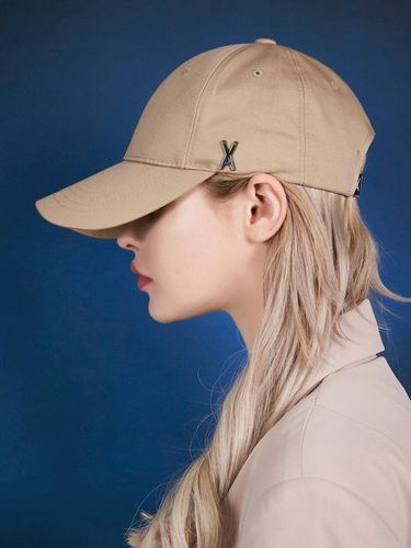 Stud Logo Overfit Ball Cap_Beige - VARZAR - Modalova