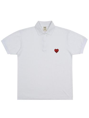 Heart Logo White Polo Shirt White - GRAVER - Modalova