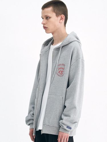 Stamp Zip-up Hoodie_Grey - STAFFONLY - Modalova