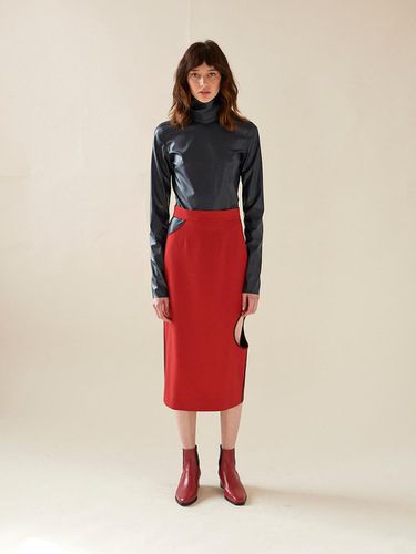 Color Blocking Skirt Red - LEUNI - Modalova