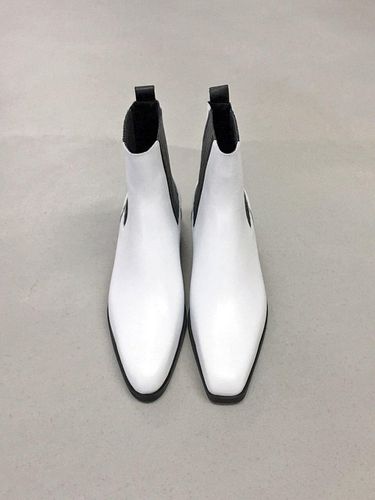 Unbalanced Ankle Boots White - LEUNI - Modalova