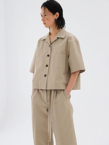 Strap Detail Wide Pants Khaki Beige - AEER - Modalova