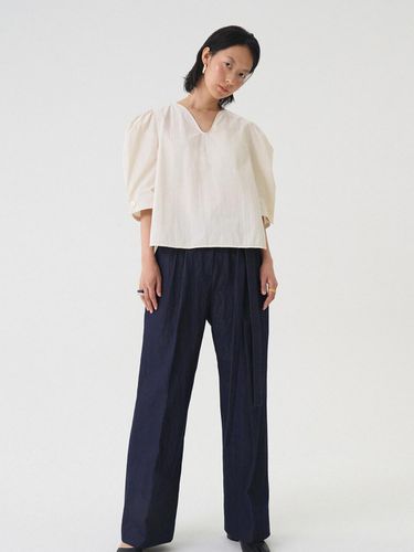 Denim Wide Pants with Strap - AEER - Modalova