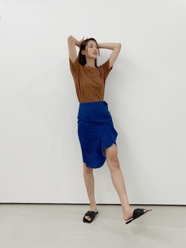 UNBALANCE DENIM SKIRT - ANNE AND THE CRWD - Modalova