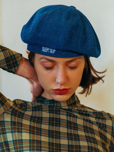 Signature Denim Newsboy Cap - SLEEPYSLIP - Modalova