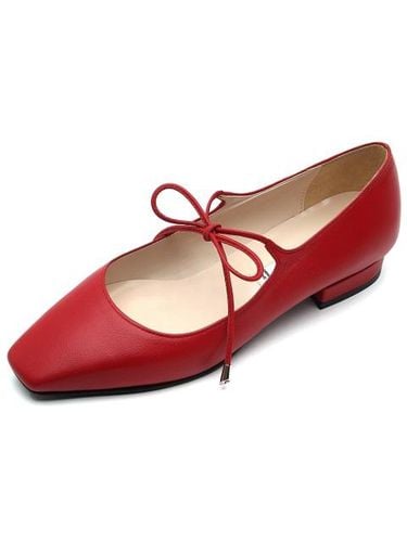 Girlish Ribbon Flat Shoes - karen white - Modalova