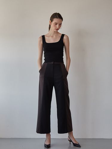 Color Mix Wide Pants_Brown-Black - MUGUET - Modalova