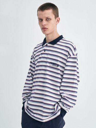 Post Striped Polo Tee_White - STAFFONLY - Modalova