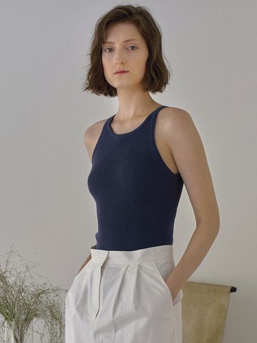 Knit Sleeveless Top Dark Blue - NOTHING WRITTEN - Modalova