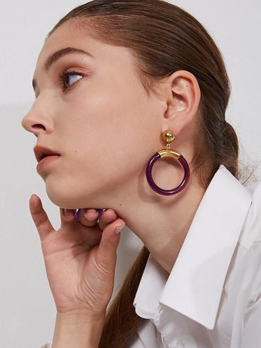 Lovin Pipe Ball Earrings Violet - DIDIBOYU - Modalova