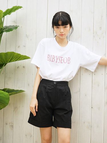 Linen Roll Up Pants Black - bibyseob - Modalova