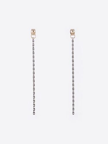 Black Gold Chain Drop Earring - 803STUDIO - Modalova