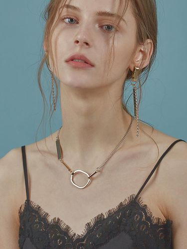 Unbalanced Chain Mix Necklace - 803STUDIO - Modalova