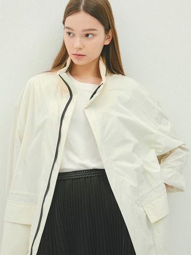 Cream_Leather Collar Oversize M65 Coat-IJ011 - HALEINE - Modalova