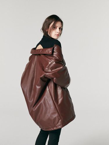 Oversized Leather Down Filled Jumper - THE SUIN - Modalova