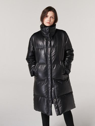 Leather Down Filled Long Jacket - THE SUIN - Modalova