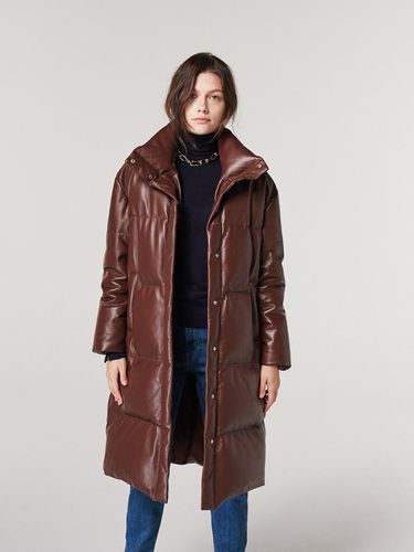 Leather Down Filled Long Jacket - THE SUIN - Modalova