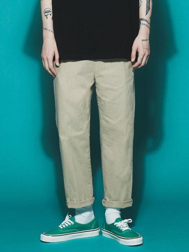 Cropped Linen Banding Pants Beige - BALANCEWOOD - Modalova