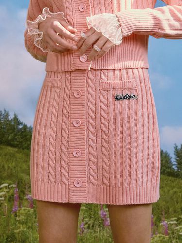 SET-UP BUTTON KNIT SKIRT PINK - ROLAROLA - Modalova