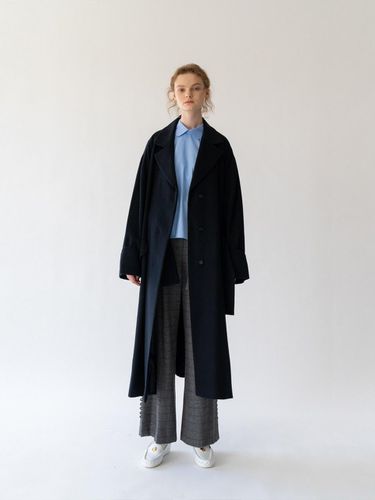 Oversized Wool Coat Navy - ANNE AND THE CRWD - Modalova