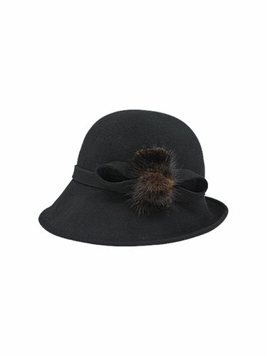 Ribbon Felt Hat Black - evance - Modalova