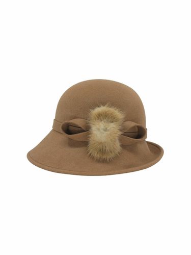 Ribbon Felt Hat Beige - evance - Modalova