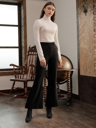 Slit Bootcut Trousers Black - WARDROBE - Modalova