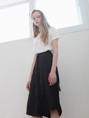 FRILL SHIRT SKIRT BLACK - bibyseob - Modalova