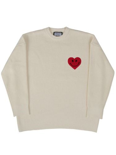 Boucle Heart Smile Round Knit Cream - GRAVER - Modalova