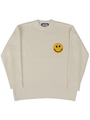 Boucle Embroidery Dot Smile Round Knit - GRAVER - Modalova