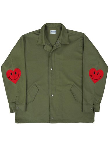 UNISEX] Elbow Heartsmile jacket_Khaki - GRAVER - Modalova