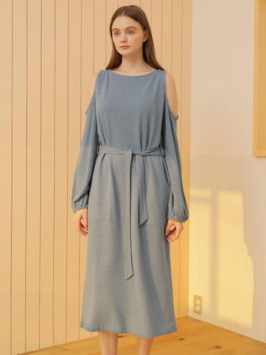 Linen Jersey Open Shoulder Dress - WARDROBE - Modalova