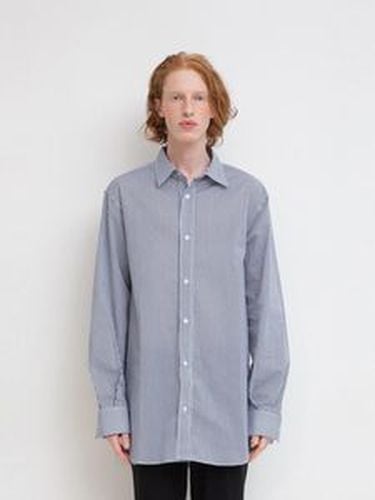 Long Striped Oversized Shirt - Navy - SILENT SOCIETY - Modalova