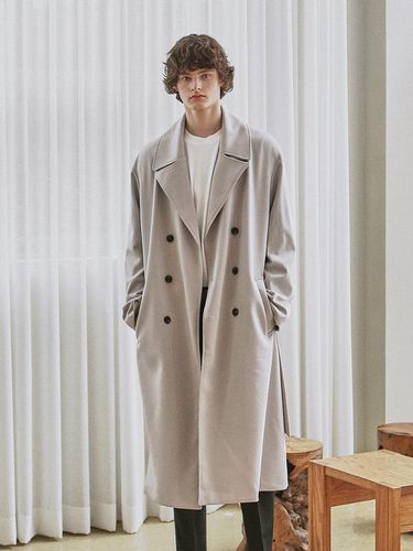 Double Robe Long Coat_Light Gray - YAN13 - Modalova