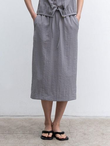 DRAWSTRING WAIST SKIRT (GRAY) - Gouache - Modalova