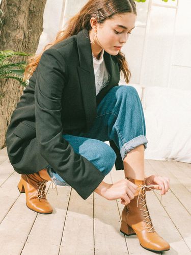 Lace-Up Boots Camel - KERRIJADE - Modalova