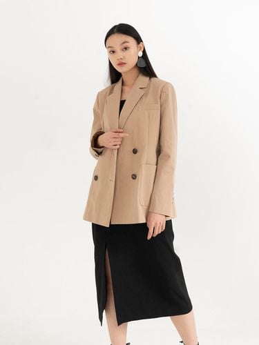 Oversize Double Jacket Beige - THE SUIN - Modalova