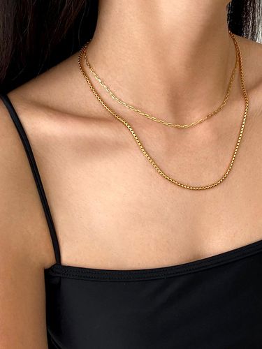 Chain Necklace Set Gold - MONDAY EDITION - Modalova