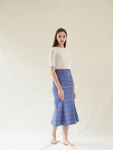 Rosh Check Skirt_Blue Purple - BLUV - Modalova