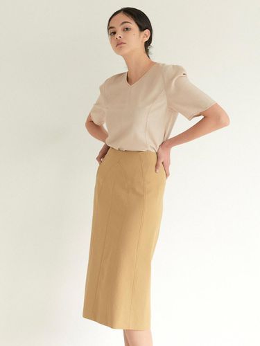 Curved Cutting Midi Skirt - BLUV - Modalova