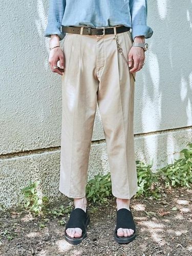 Crop Wide Tapered-fit Pants_Beige - YAN13 - Modalova