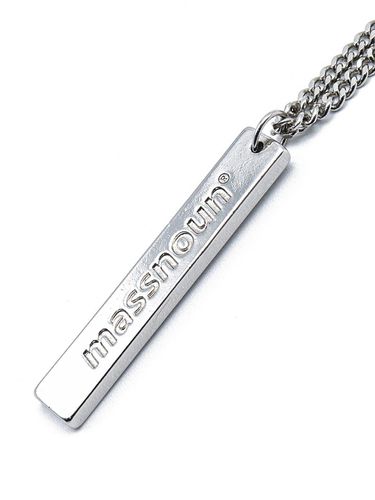 Logo Bold Bar Necklace Silver - MASSNOUN - Modalova