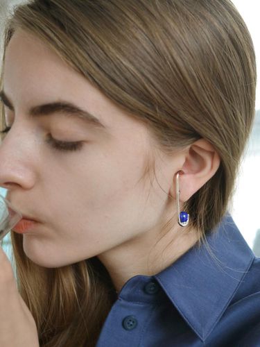 Ear Cuff Lapis Silver Earrings - nuavo - Modalova