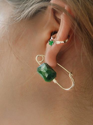 Green Stone Ear Cuff - nuavo - Modalova