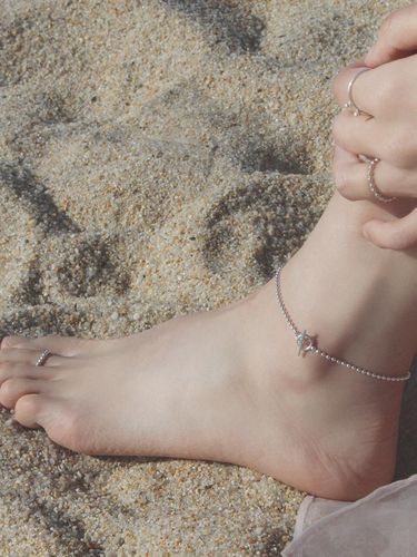 Silver_2Set_Ball To Anklet and Toe Ring Set - POSTLUDE - Modalova