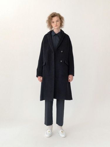 Alpaca Wool Half Coat Navy - ANNE AND THE CRWD - Modalova