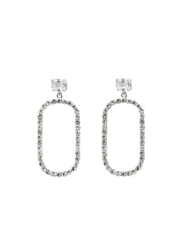 Pure Square Oval Cubic Earring - LOVE ME MONSTER - Modalova