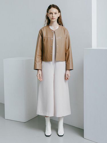 Lambskin Non Collar Jacket Camel - SPERONE - Modalova