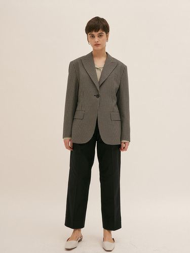 Waisted Silhouette Check Jacket Gray - BLUV - Modalova