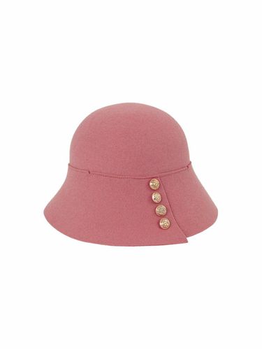 Button Felt Hat Pink - evance - Modalova